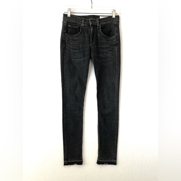 RAG & BONE Skinny Jeans with Open Hem in Concrete Wash - Picture 2 of 12